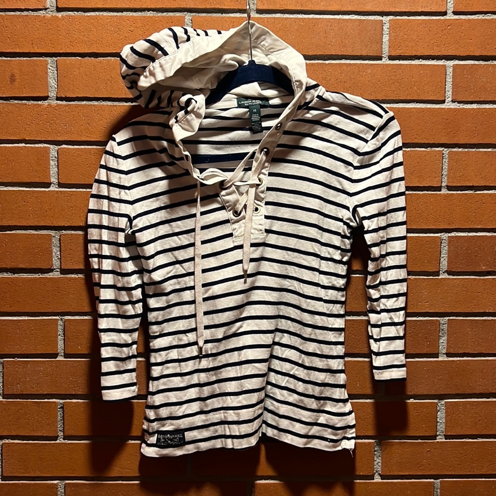 Lauren Jean Co striped hooded top/sweater